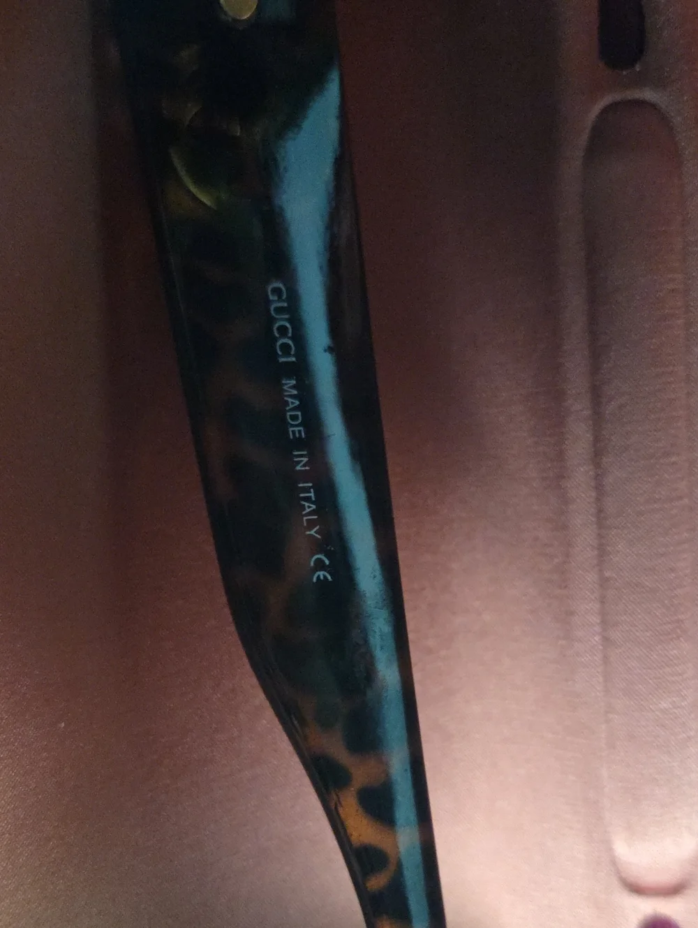 Gucci Women's Glitter Teal and Gold Square Sunglasses